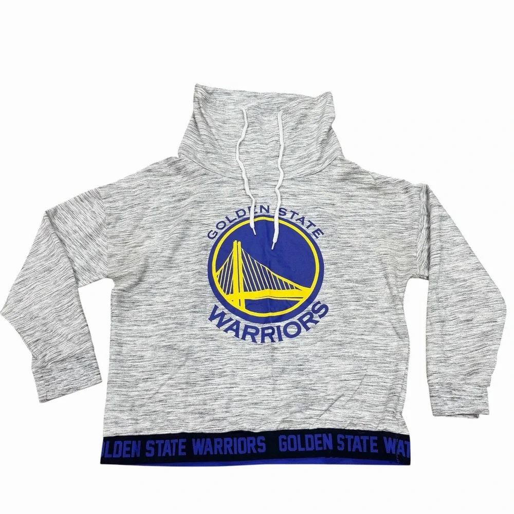 NBA Golden State Warriors Pullover Sweatshirt Hoodie Gray Adult XL Distressed